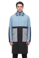 Light Blue Color Block Coat 1