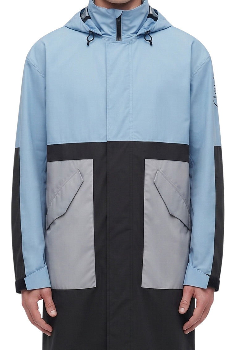 Light Blue Color Block Coat 3