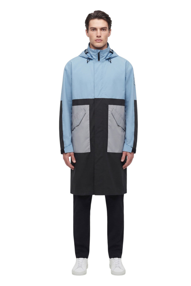 Light Blue Color Block Coat 4