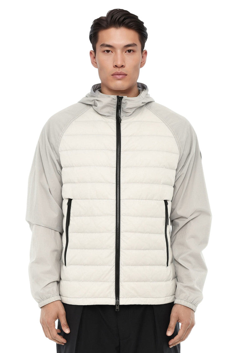 Grey Quilted Hood Jacket 1