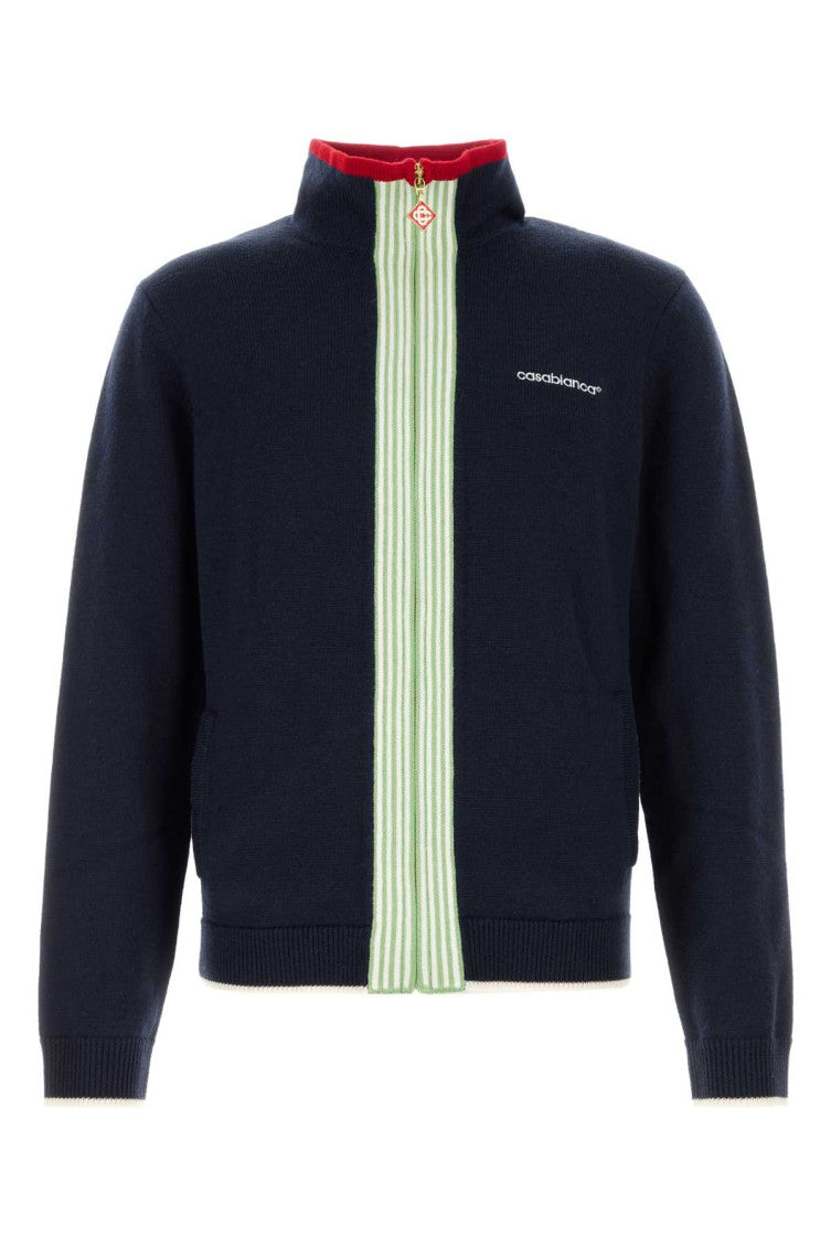 Navy Blue Logo Cardigan 1