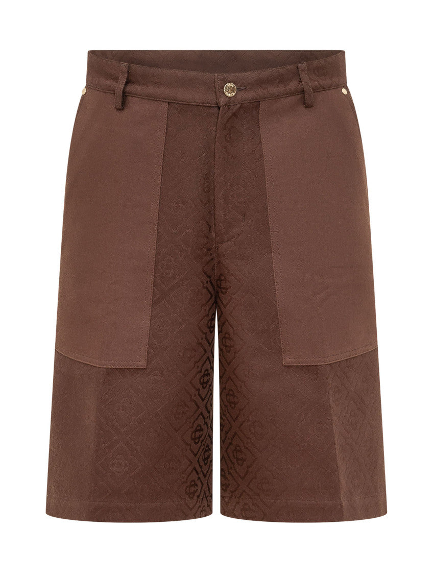 Brown Logo Cargo Shorts 1
