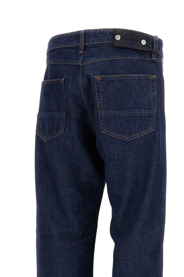 Blue Straight Mid Rise Jeans 3