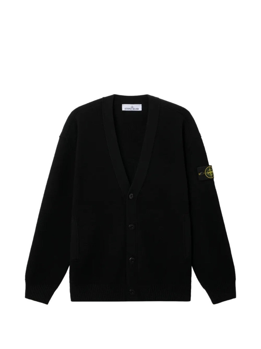 Black Loose V Neck Cardigan 1