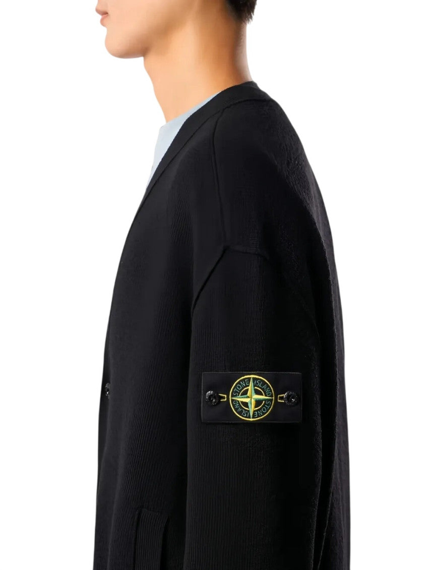 Black Loose V Neck Cardigan 3