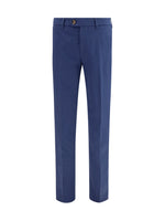 Blue Flat Front Trousers 1