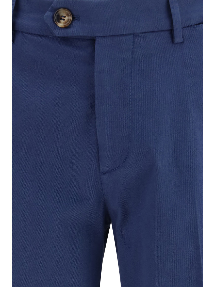 Blue Flat Front Trousers 3