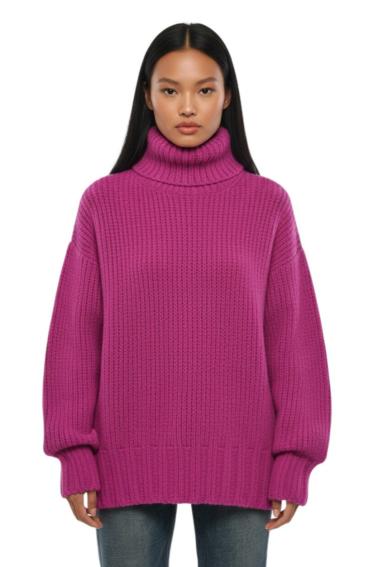 Fuchcia Pink Turtle Neck Sweater 1