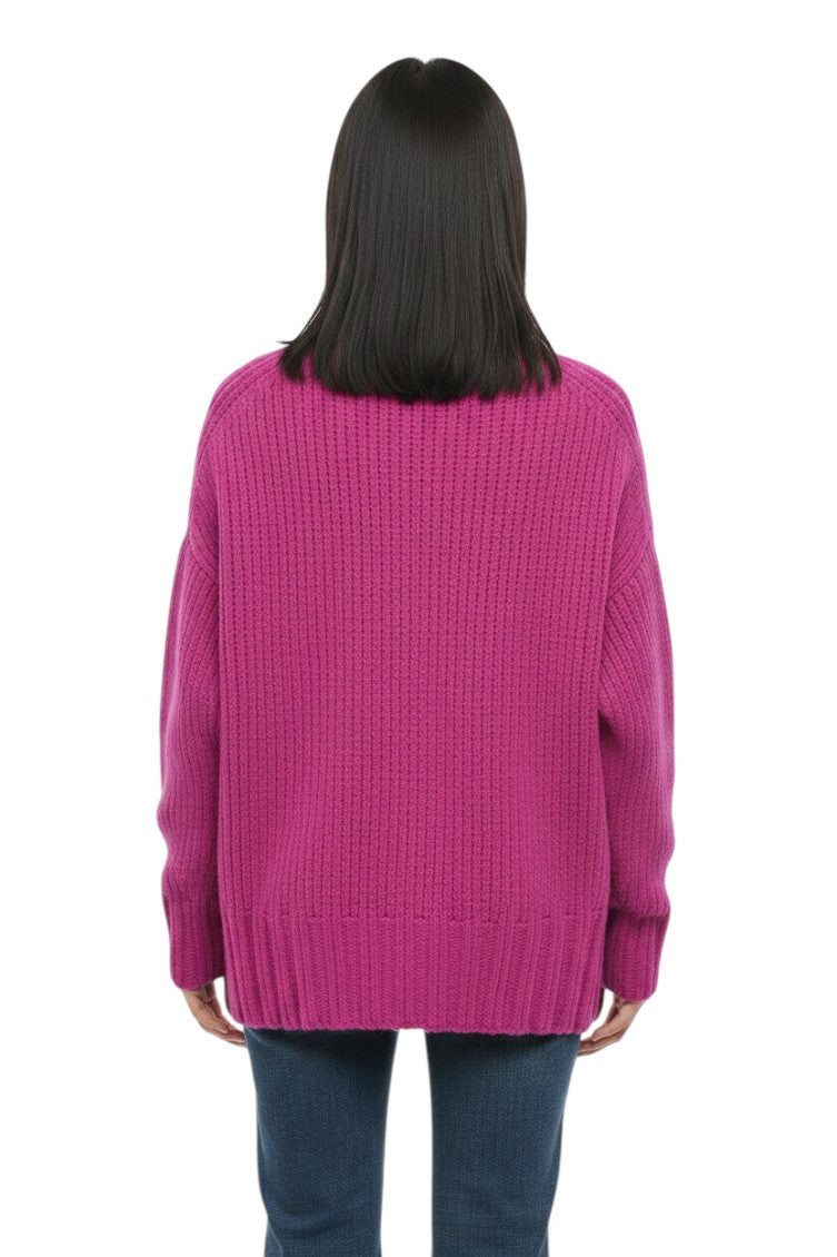 Fuchcia Pink Turtle Neck Sweater 2