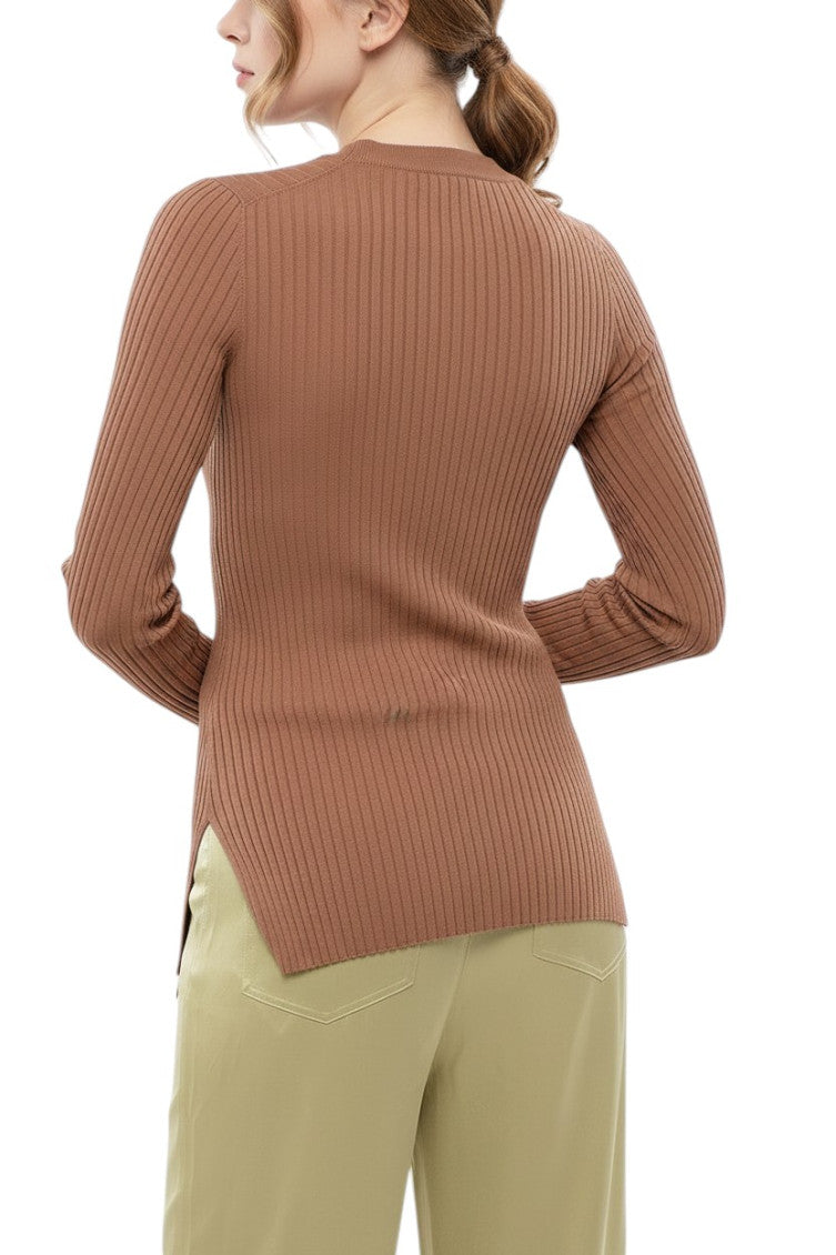Brown Crew Neck Sweater 2