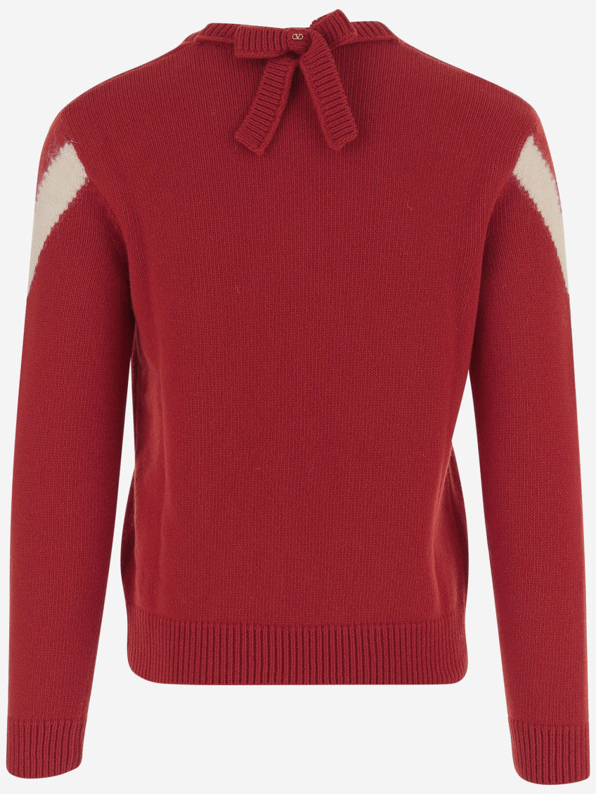 Red V-neck Sweater 2