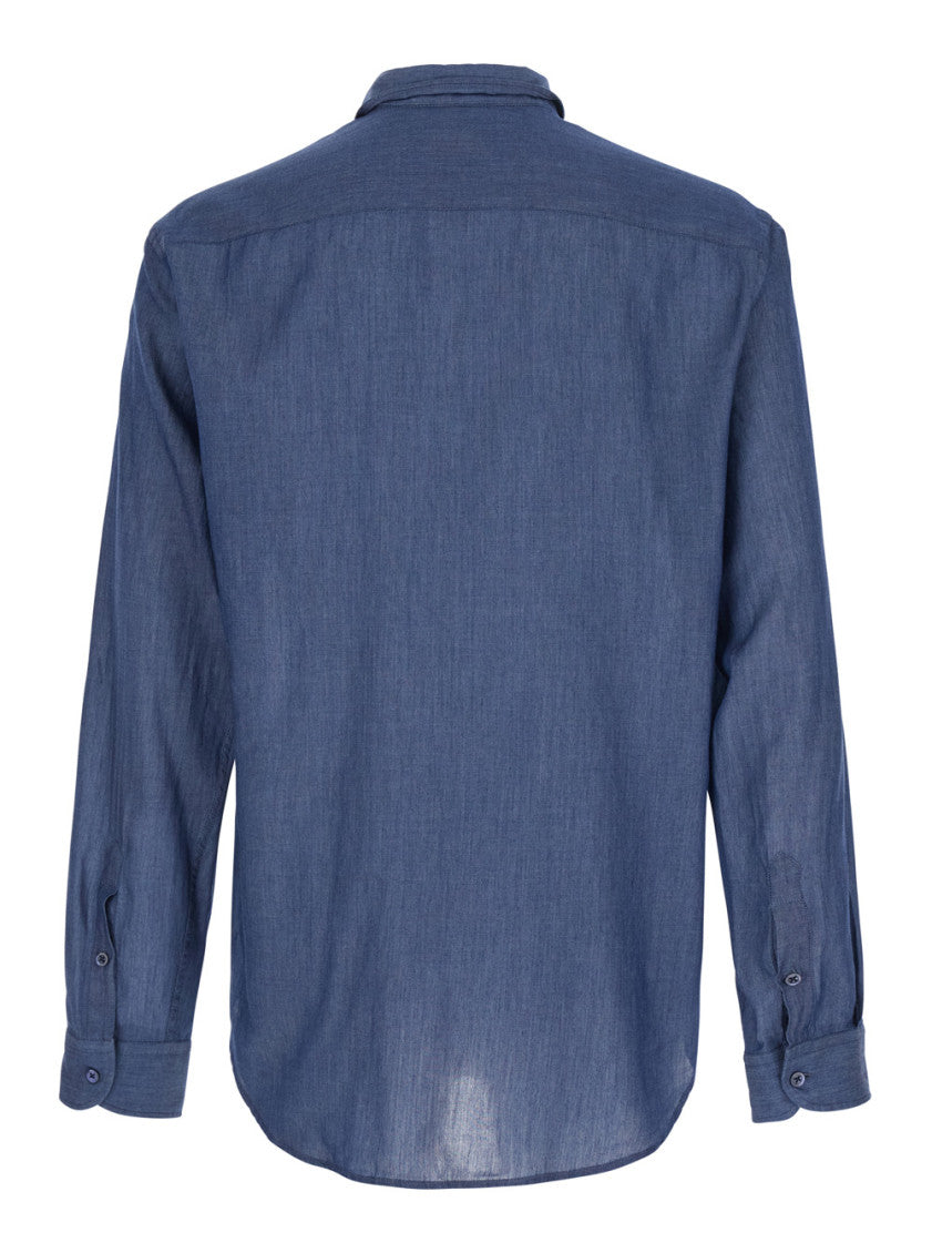 Blue Regular Solid Shirt 2