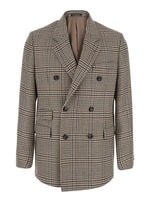 Brown Notched Lapel Blazer 1