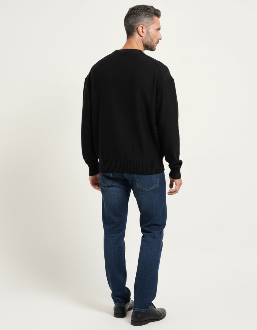 Black Crew Neck Sweater 2