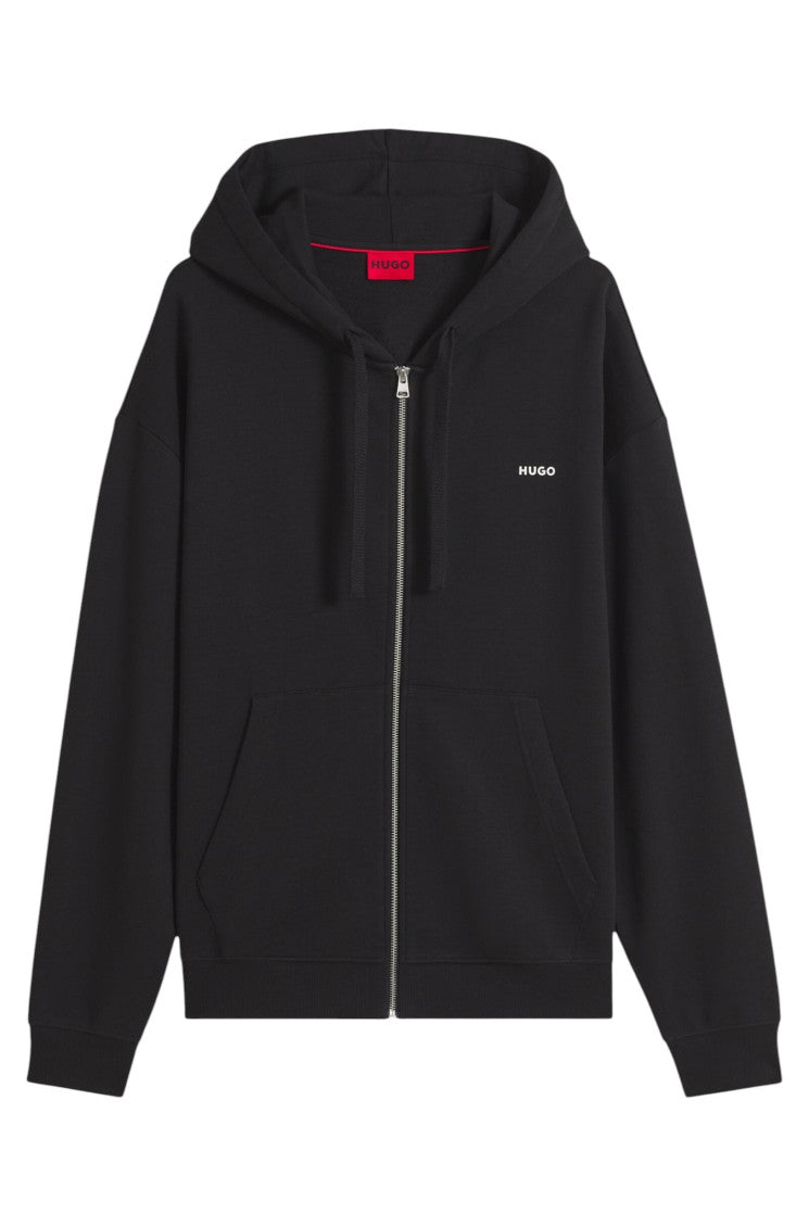 Black Zip Up Logo Hoodie 1