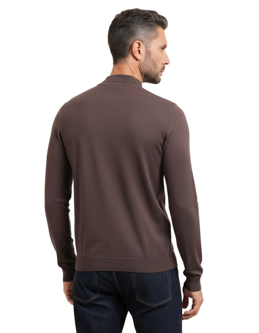 Brown Crew Neck Sweater 2