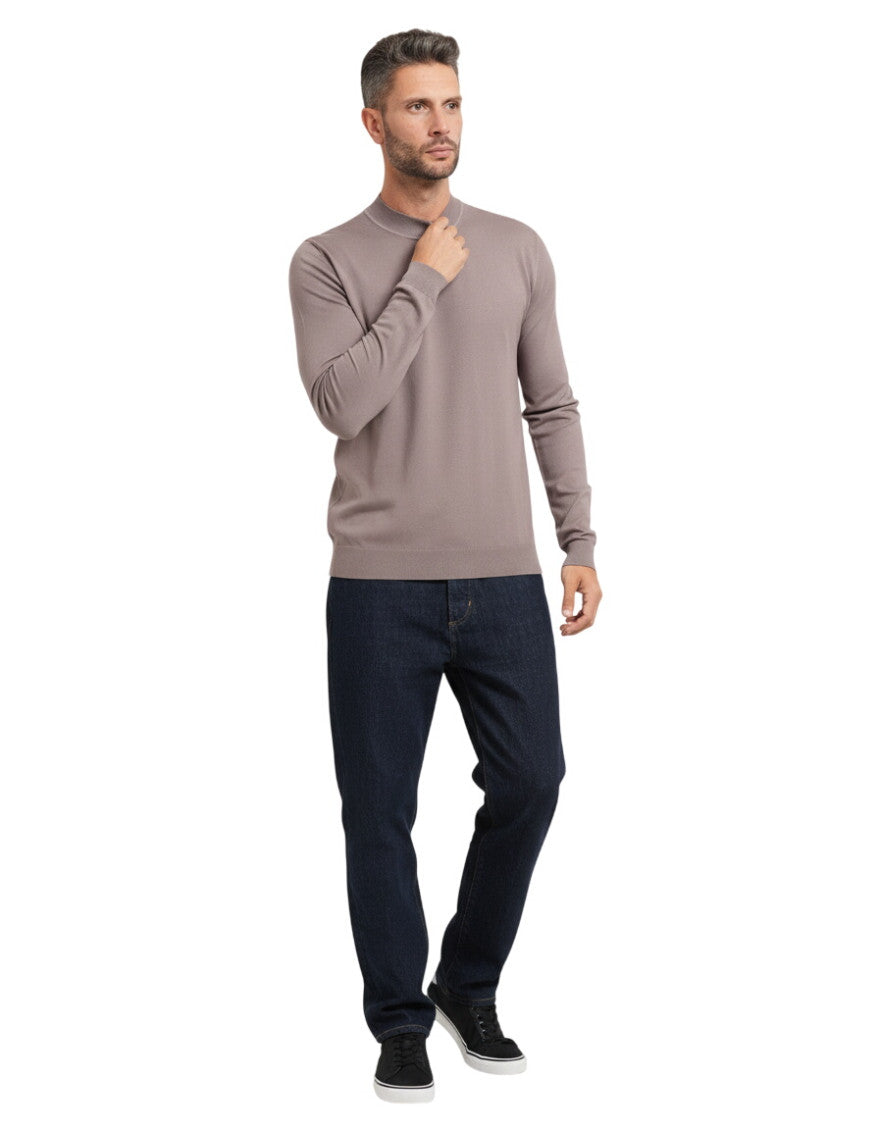 Brown Crew Neck Sweater 1