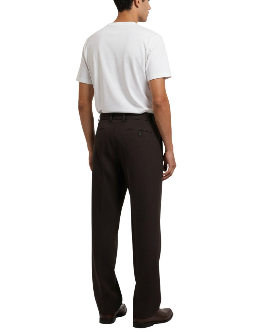 Dark Brown Pleated Trousers 2
