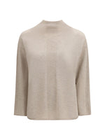 Beige Textured Mock Collar Sweater 1