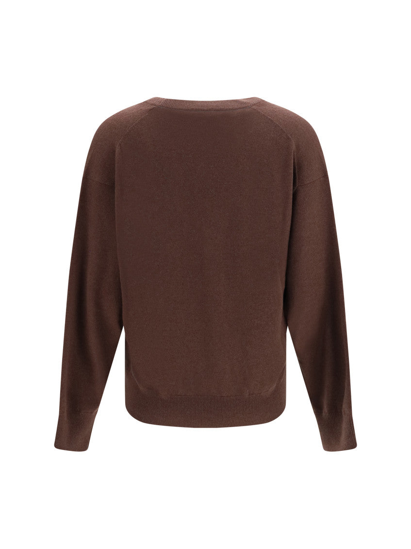 Brown V Neck Sweater 2