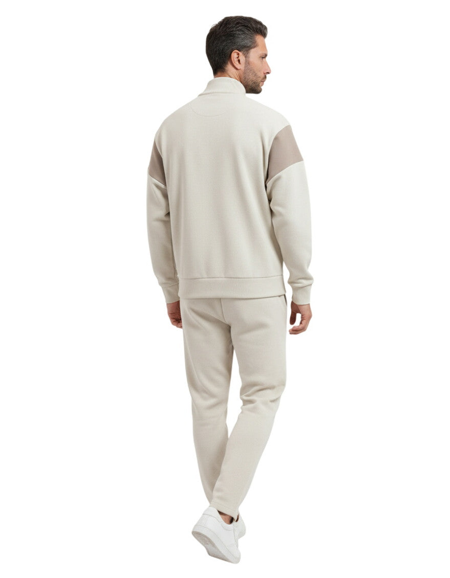 Light Beige Zip Up Sweatshirt 2