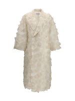 Beige Floral Trench Coat 1