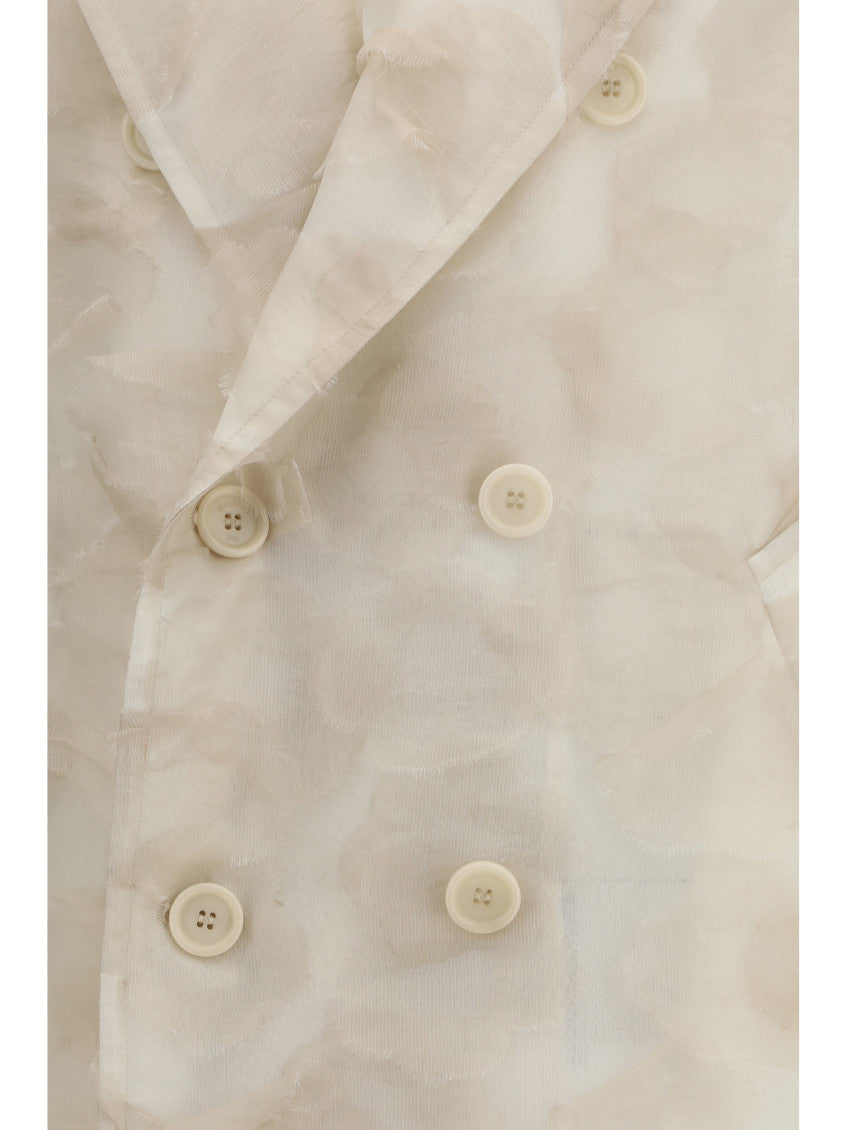 Beige Floral Trench Coat 3
