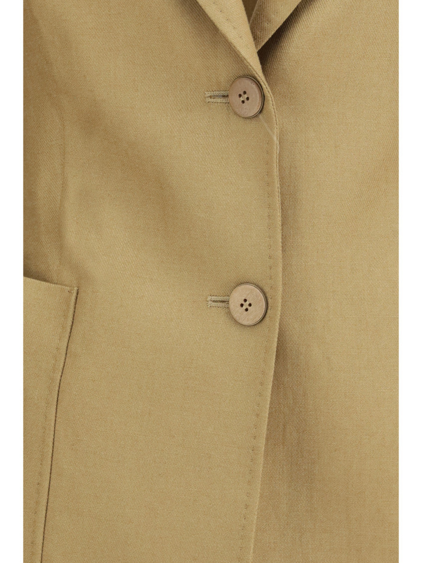 Beige Notched Lapel Blazer 3
