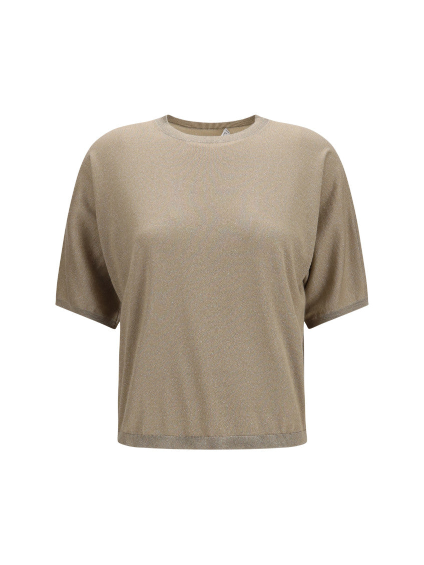 Beige Knitted Crew Neck Sweater 1