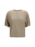 Beige Knitted Crew Neck Sweater 1