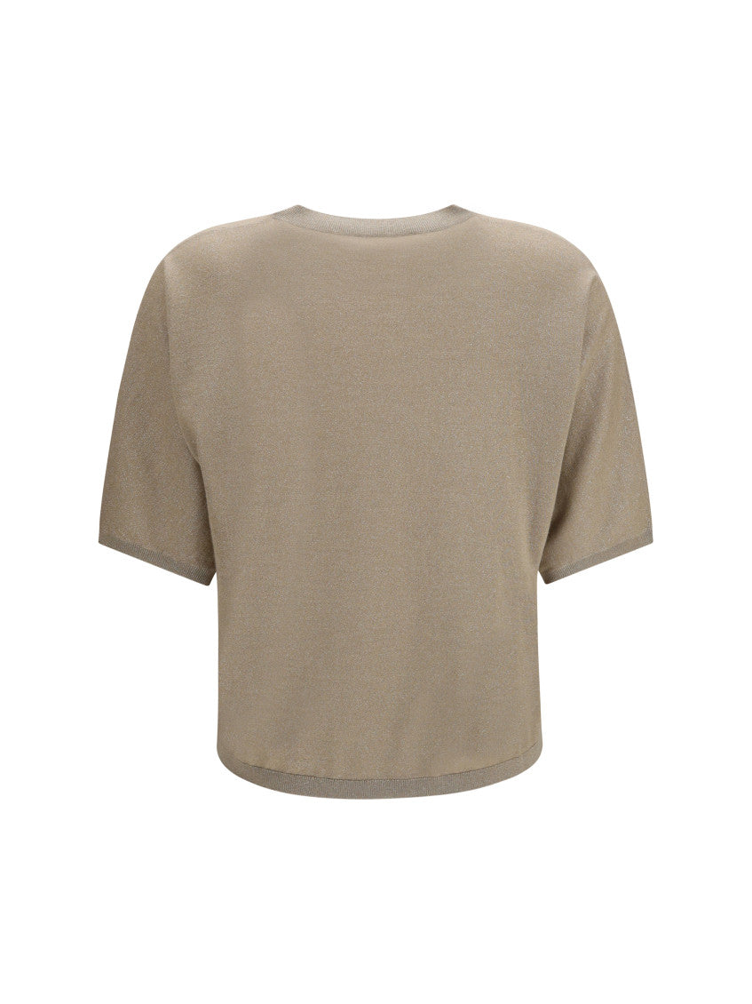Beige Knitted Crew Neck Sweater 2