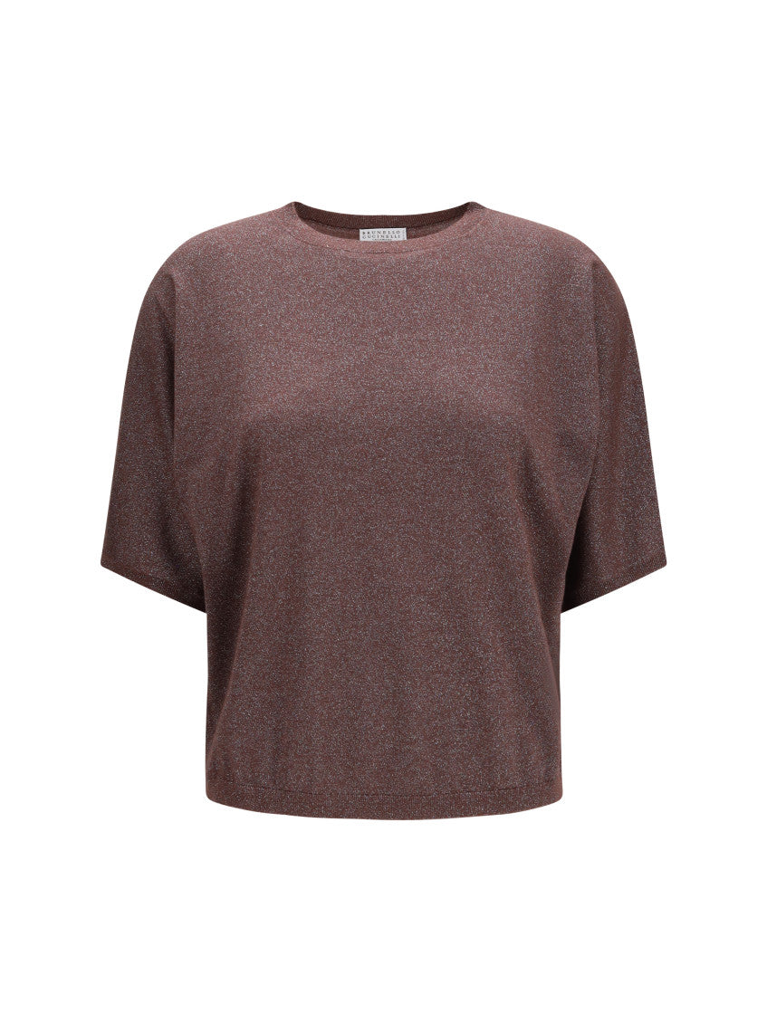 Brown Textured Round Neck Sweater 1