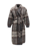 Grey Knitted Trench Coat 1