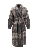 Grey Knitted Trench Coat 1