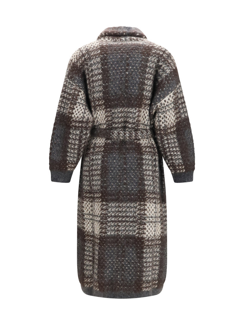 Grey Knitted Trench Coat 2