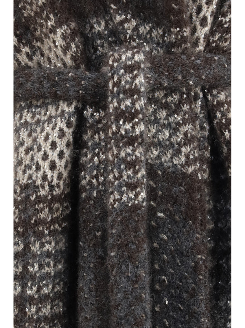 Grey Knitted Trench Coat 3