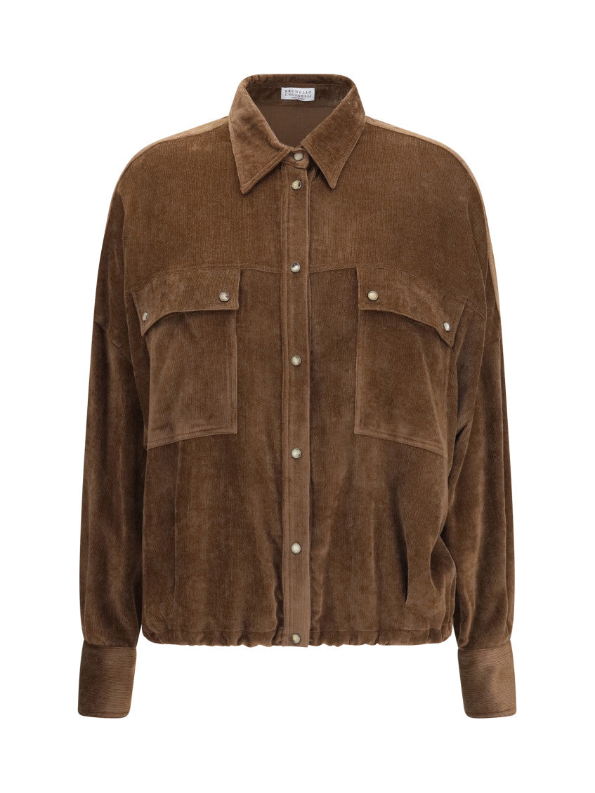 Brown Oversized Textured Shirt 1