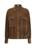 Brown Oversized Textured Shirt 1
