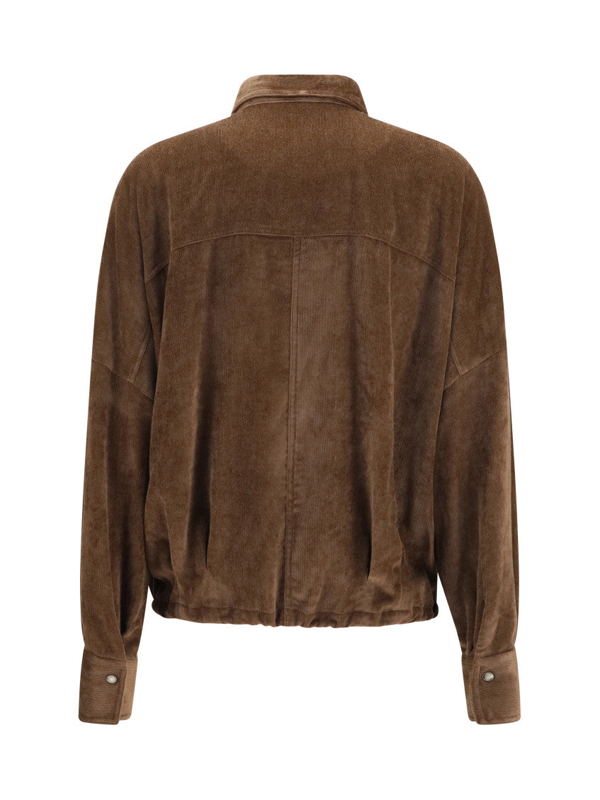 Brown Oversized Textured Shirt 2
