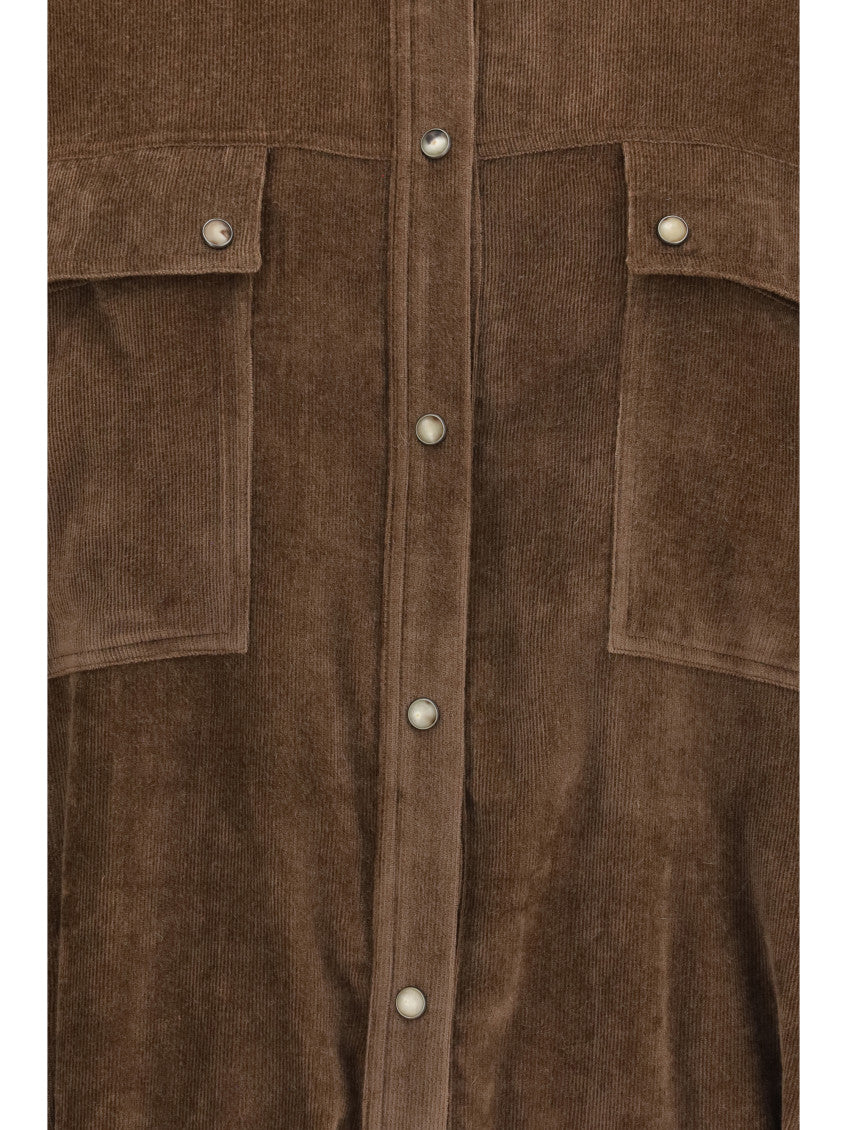 Brown Oversized Textured Shirt 3