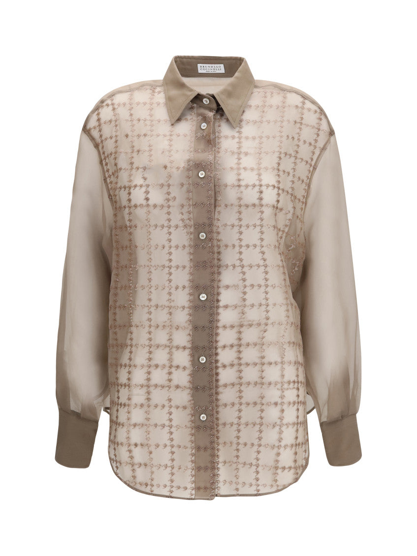 Beige Regular Checks Shirt 1