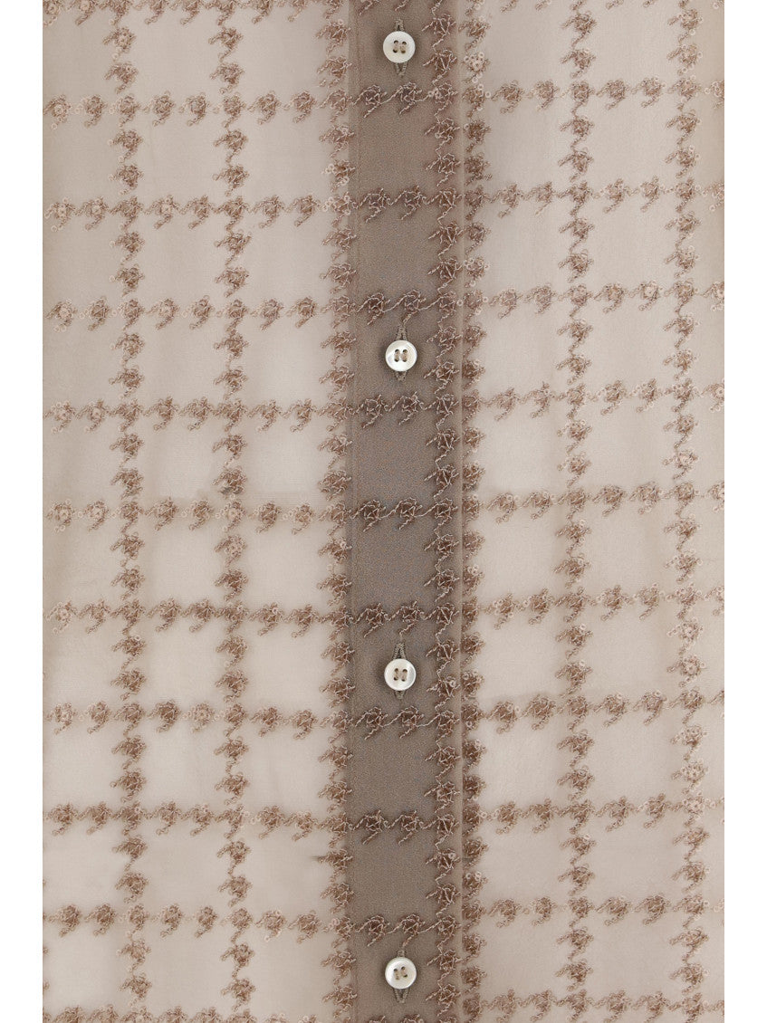 Beige Regular Checks Shirt 3
