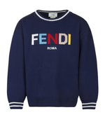 Girls Navy Logo Sweater 1