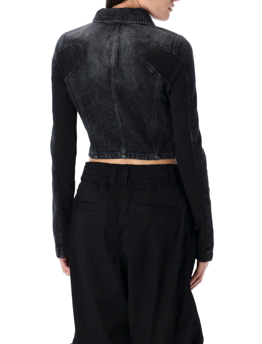 Black Textured Shirt Collar Jacket 2