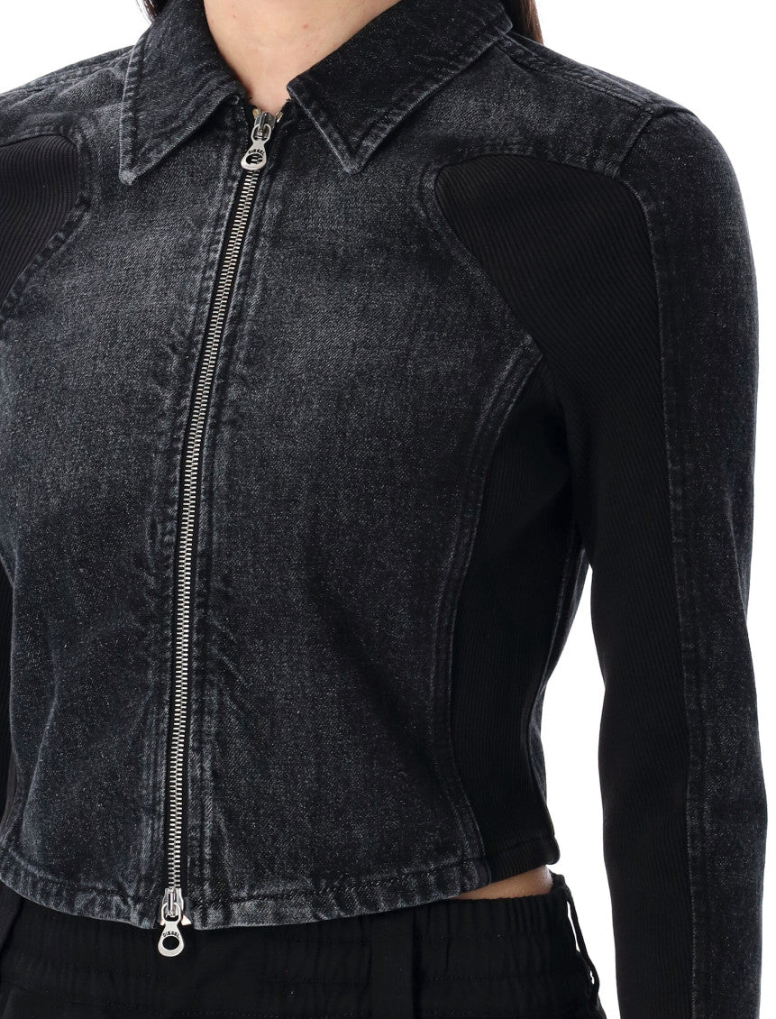 Black Textured Shirt Collar Jacket 3