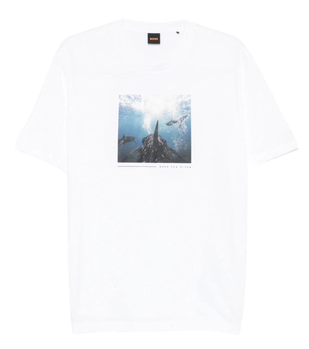 White Graphic Print T-Shirt 1