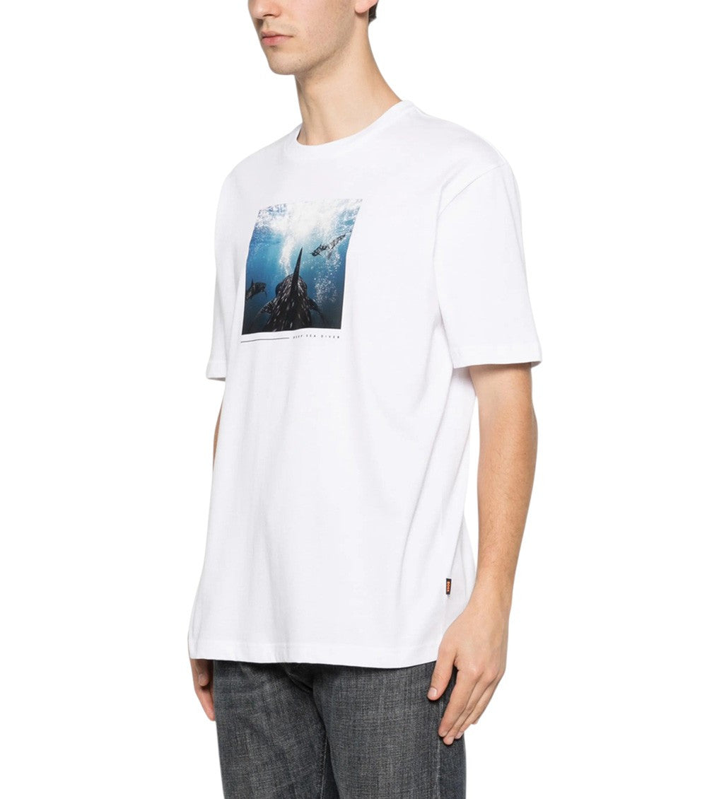 White Graphic Print T-Shirt 2