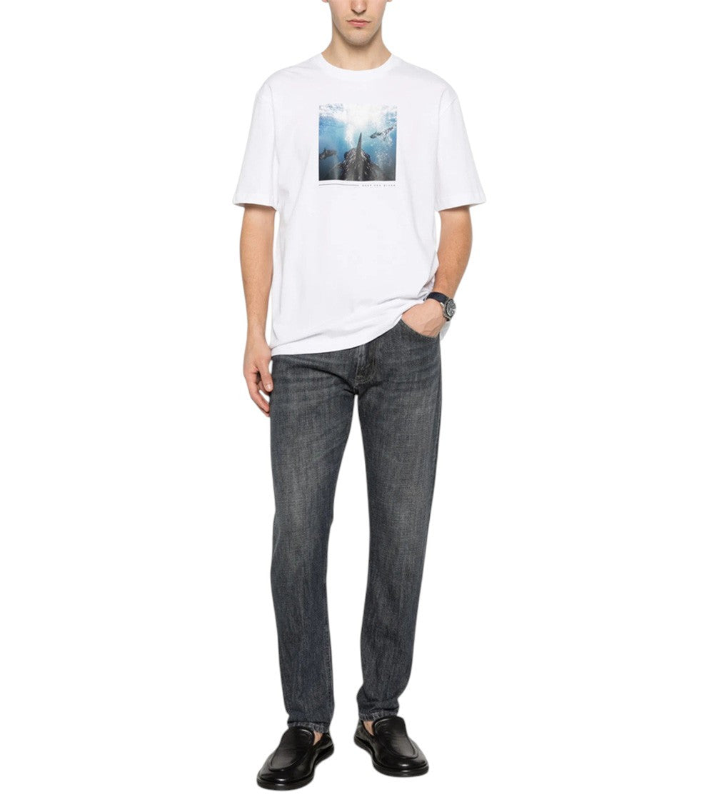 White Graphic Print T-Shirt 4