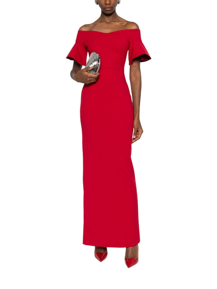 Red Off Shoulder Maxi Dress 1