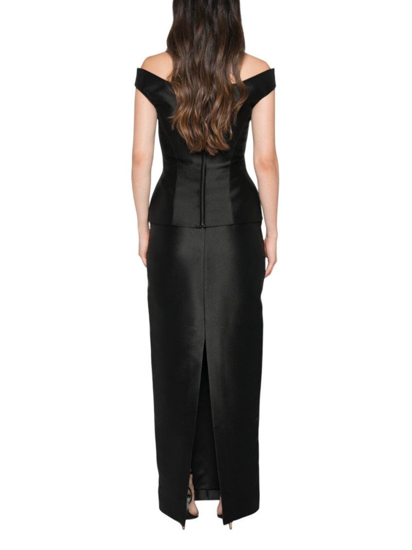 Black Off Shoulder Maxi Dress 3